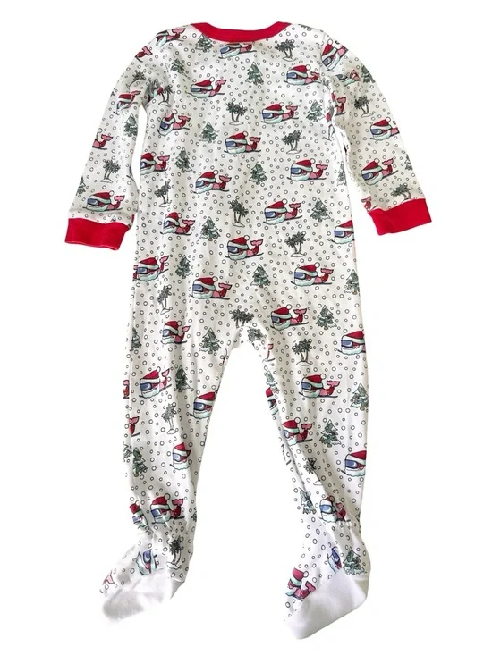 Vineyard Vines Baby Skis & Trees Whale Holiday Christmas Footie Pajamas 6-12M - Picture 6 of 6